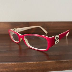 Authentic Rare Chanel 313 c.965 Pink/White 51mm Eyeglasses Made in Italy